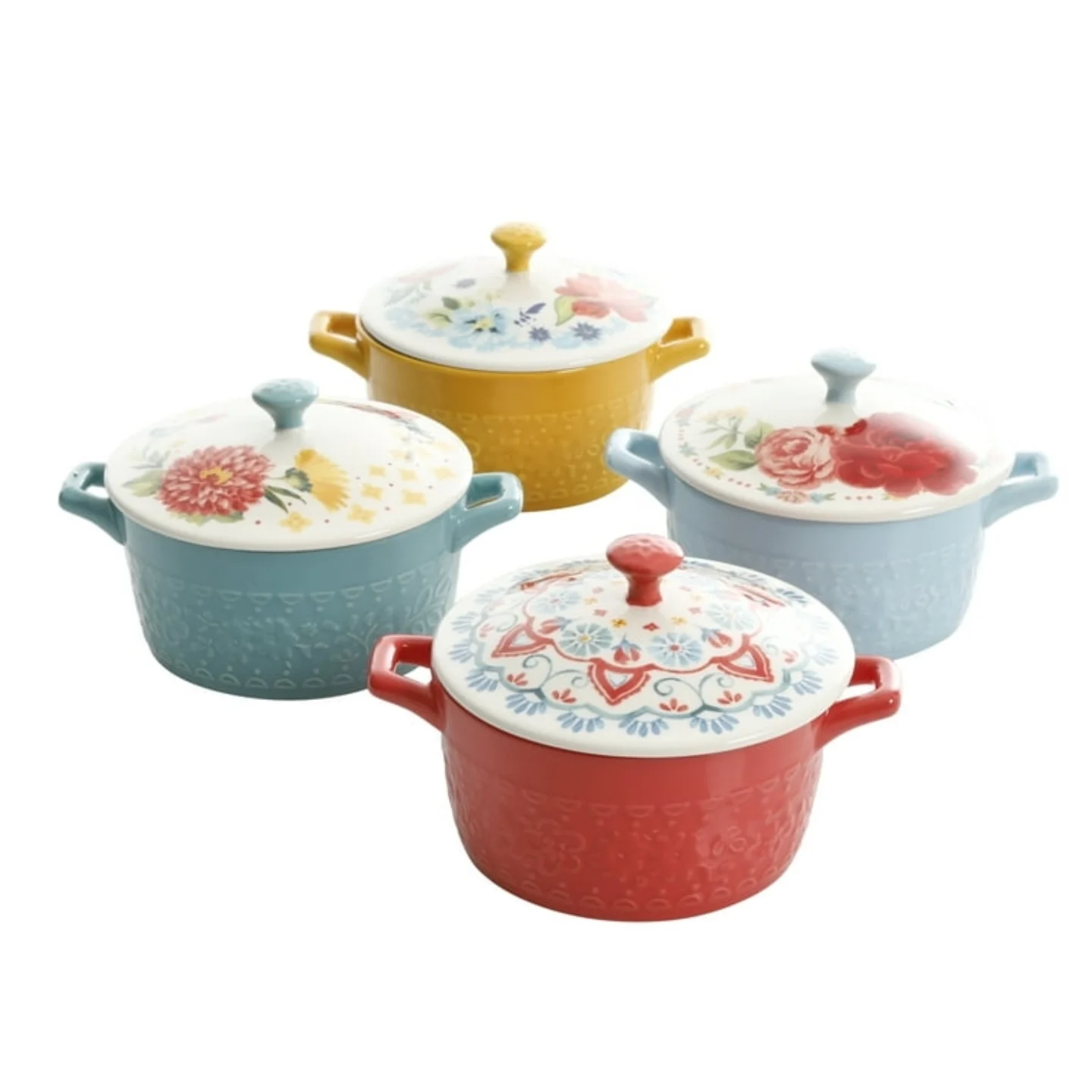 The Pioneer Woman Floral Medley 14.6oz Mini Ceramic Casseroles, 4-Pack The Pioneer Woman Floral Medley 14.6oz Mini Ceramic Casseroles, 4-Pack